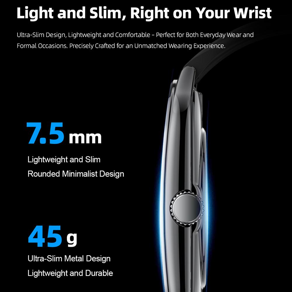 MT61 Ultra Thin Smart Watch 1.96 Inch AMOLED Curved Screen Bluetooth-Compatible Calling Health Monitor,Silicone Strap