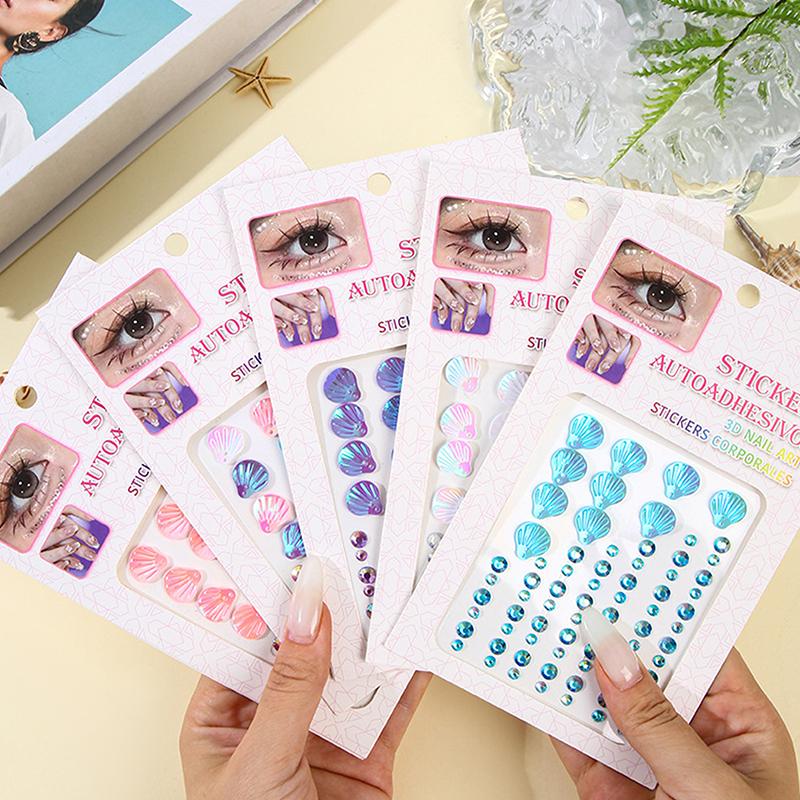 Colorful Butterfly Shell Face Decoration Diamond Sticker Nail Drill Gemstone Stickers Stage Eye Drill Stickers Pearl Sticke
