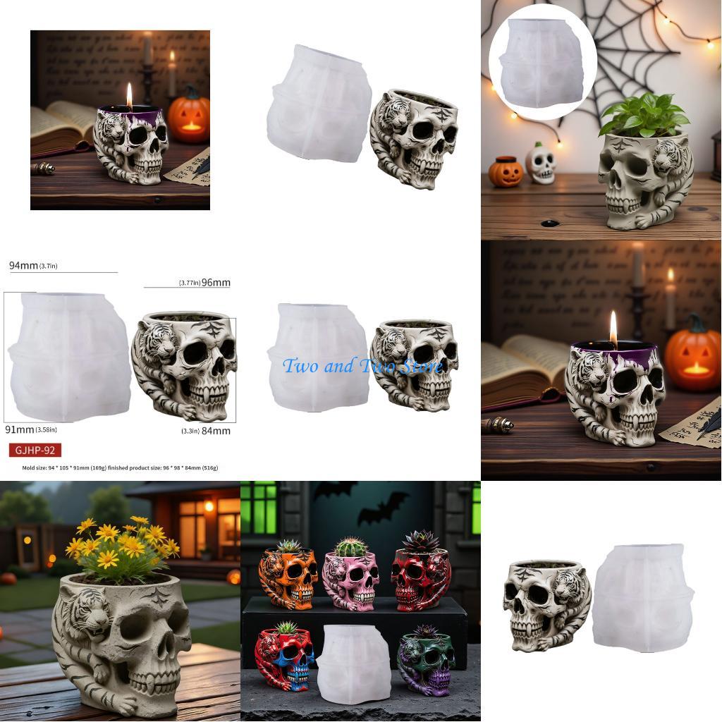 HX6F Skull Silicone Craft Mold Decorative Planter Jewelry Crafting Supplies China Mainland
