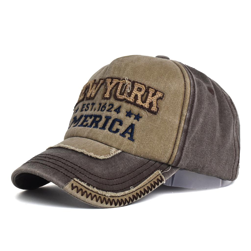 Unisex Vintage Baseball Cap Washed Cotton Black Letter Embroidery Hat for Men Women Casual Outdoor Sports