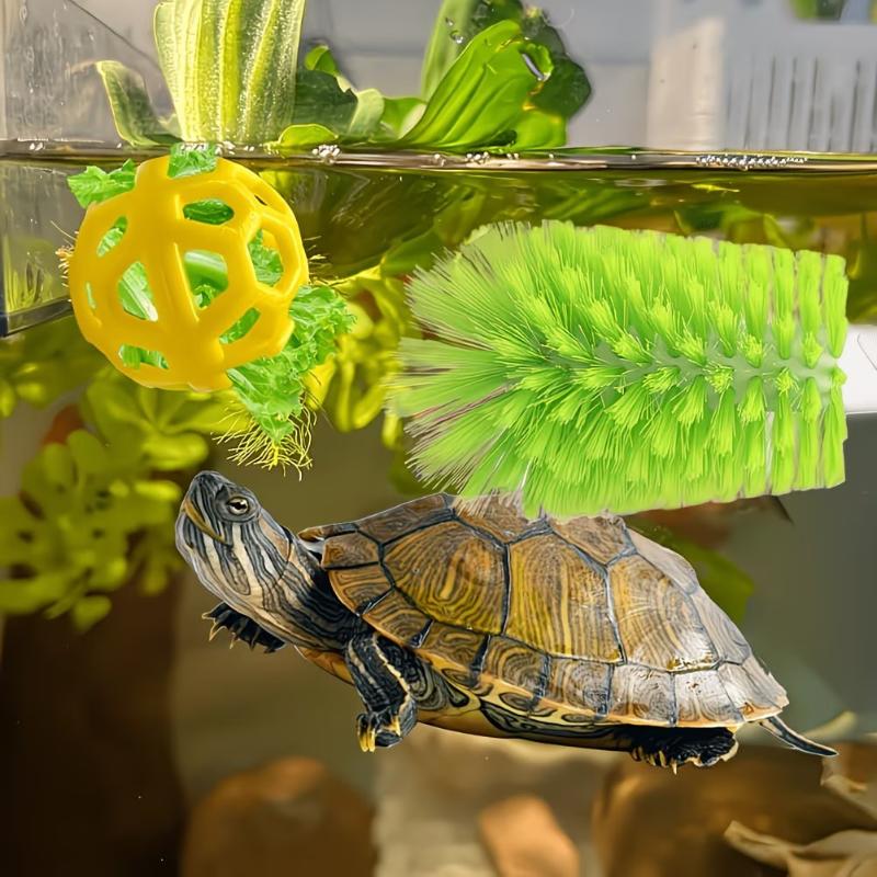 Suction Cup Turtle Cleaning Brush for Shell Scrubbing Durable Bristle Cleaner Accessory for Aquarium Turtle Tank Decor