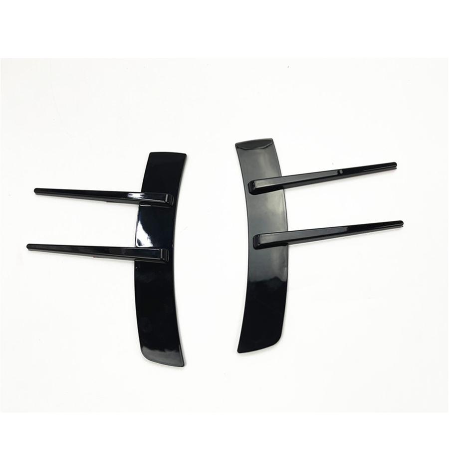 Pair Décor Car Side Fender Wing Shark Fin Badge Bonnet Car Sticker Glossy Black