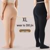 Plus Size Open Crotch Fleece-Lined Nylon Stockings, Thick Warm Leggings for Autumn/Winter