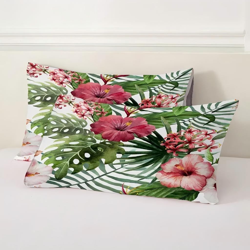 Watercolor Flowers Tropical Leaves 3D Printed Quilt Cover Home Textiles Bedding Cover Soft Comfortable Duvet Cover Pillowcases
