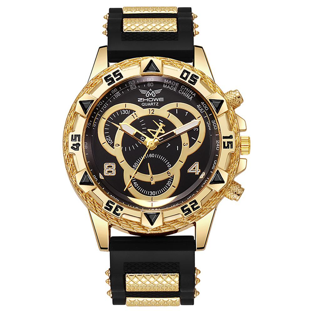 Men's Fashion Silicone Strap Quartz Watch - Trendy Casual Business Large Dial