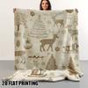 [Ultra-Soft Christmas Blanket] 1pc Ultra-Soft Luxury Flannel Christmas Blanket - Vintage Winter Scenes with Reindeer