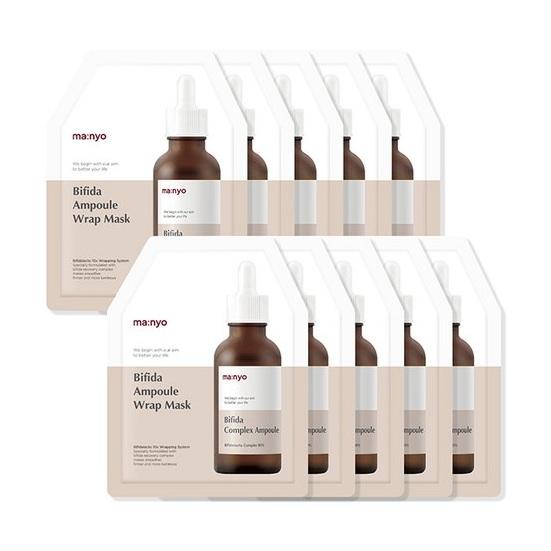 Manyo Ампульная маска-патч Bifida Ampoule Wrap Barrier Repair Маска для лица интенсивного ухода 10 листов