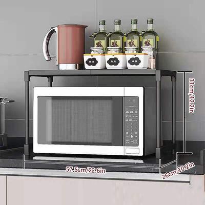 Adjustable Layered Kitchen Countertop Storage Rack Microwave Oven Stand Air Fryer Rice Cooker Coffee Maker Space Saving Organize