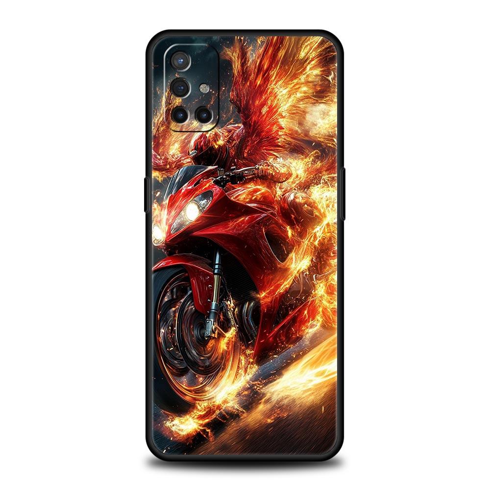 Motorcycle Phone Case For Oneplus 13R 13 12R 11 10T 10R Nord N100 N200 N10 10 9 9R 9RT CE 3 2 Z Pro 5G Soft TPU Cover Fundas Bag