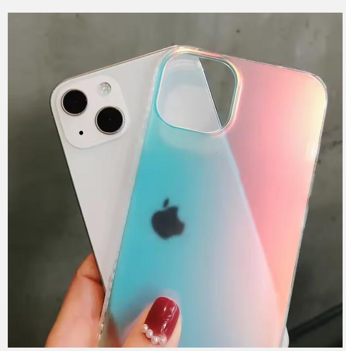 Fashion Matte Aurora Laser Gradient Phone Case For iPhone 16 Pro Max 15 14 13 12 Pro Max XS Max 16 Plus 11 Shockproof Cover