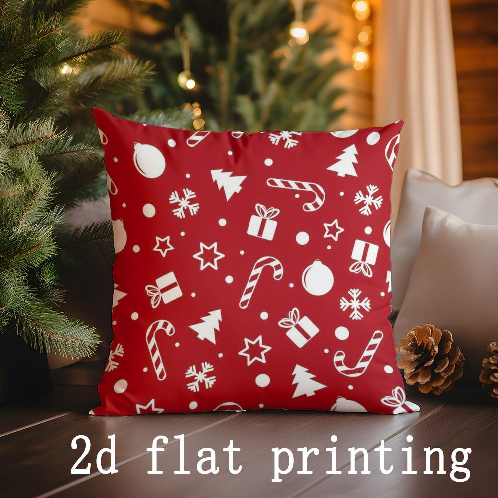Home Decor Christmas Snowman Pattern Cushion Suitable For Sofa Bedroom Car Pillow Cover Cushion Rectangular Back Cushion