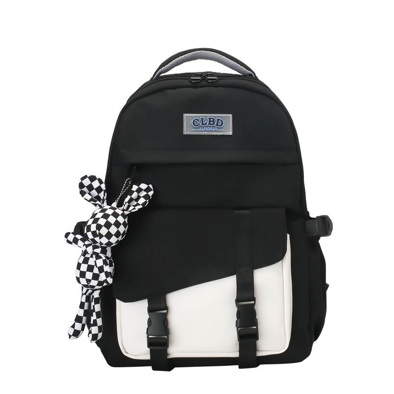 Small fresh color matching and labeling student schoolbag Korean version large-capacity junior high school backpack