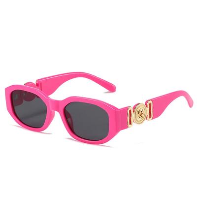 Luxury  Designer Vintage Oval Deep Pink Sunglasses Women Classic Big Frame Fuchsia Sun Glasses for Female Rose Red Eyewear