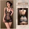 Domi Pull Deep V Dew Ditch Lace Sexy Underwear Sexy Lace Perspective Hip Skirt Uniform Sleeping Clothes Qqny