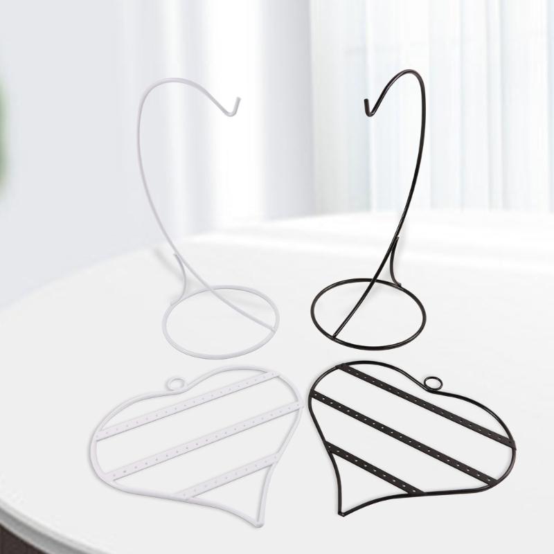 Elegant 50 Slot Heart Shape Earring Rack Jewelry Showcase Desktop Organizers for Ear Studs Chains Store Display Home