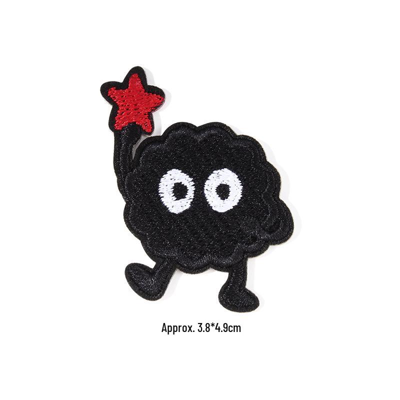 Self-Adhesive Black Embroidery Patch for Clothes Repair and Decoration