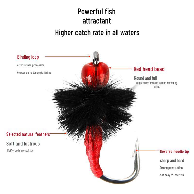 Sunflower Seed Lure Set: Non-toxic Fly Hook Line for Mosquitoes and Small Fish