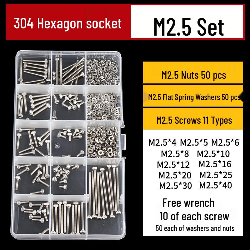 304 Stainless Steel Hex Socket Head Cap Screws, M2-M10, Extended Length