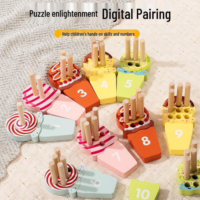 

Creative Wooden Ice Cream Stacking & Matching Toy Blocks for Early Education