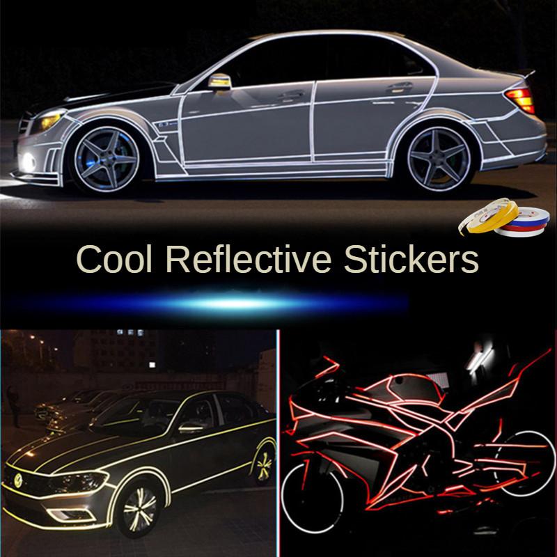 

15M Светоотражающие полосы Наклейки Крутой Велосипед Автомобиль Мотоцикл Автомобиль Стиль Кузов Декоративные наклейки Ночная Знак безопасности Предупреждение