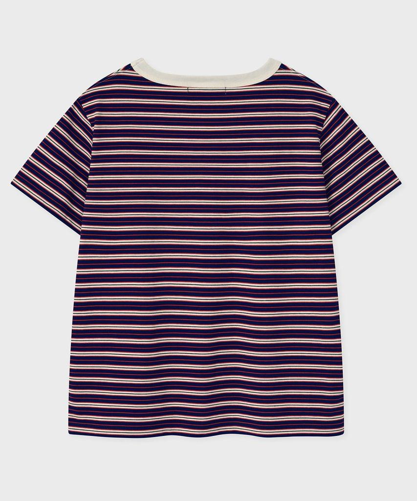 FALLETT Striped Slim Fit Short Sleeve T-Shirt Navy