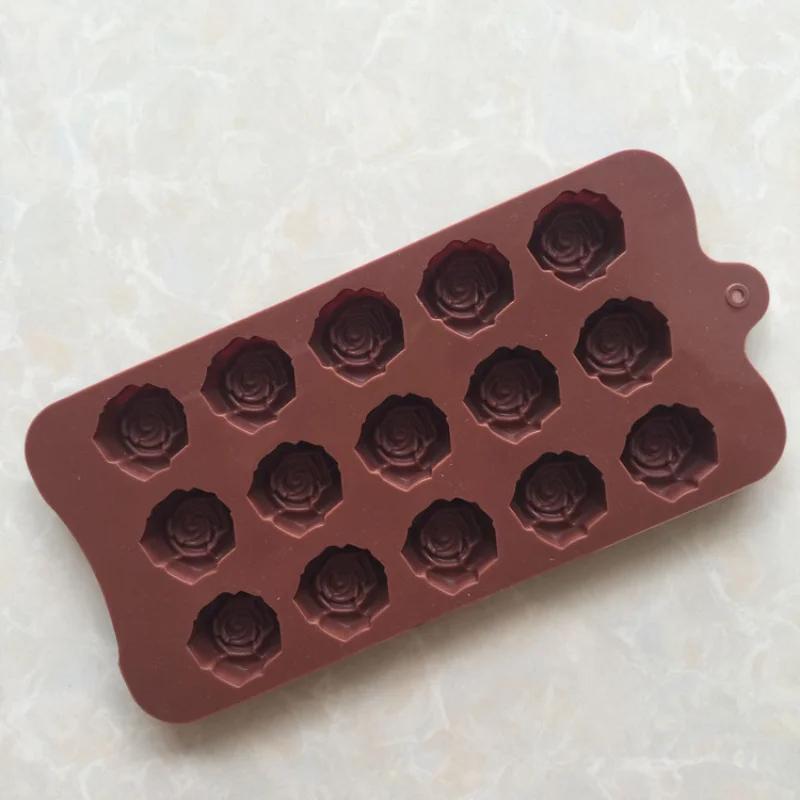 Rose Flower Heart Chocolate Mold Waffle Alphanumeric Applicable Candy Ice Cube Jelly Handmade Soap Cake Decoration Baking Mold