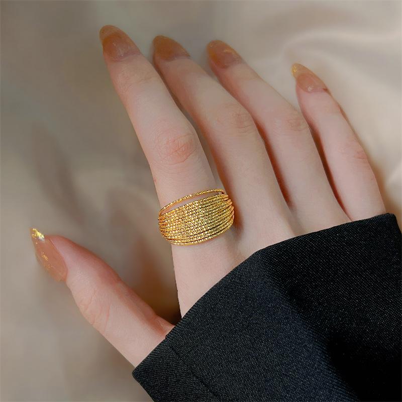 Wide Metal Bracelet Multilayer Wires Open Adjustable Cuff Bangles for Women Fashion Personality Luxury Jewelry Accessories Gift