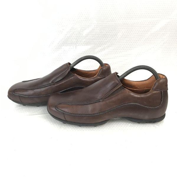 Geox Side Gore Leder Slipper Schuhe 40 25.0 Braun Leichtgewicht Mokassin Obermaterial Loafer(GEBRAUCHT)