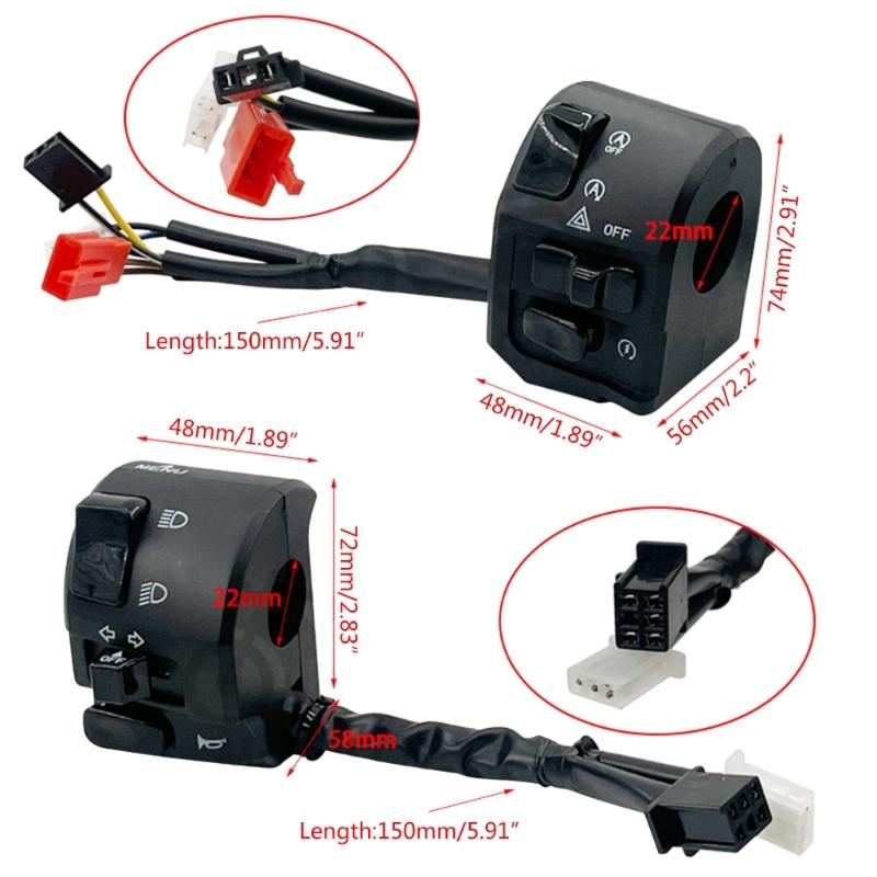 22mm Motorcycle Handlebar Control Switches Replacement Horn Button Turn Signal Headlamp Start Switch for NVX155 NMAX15