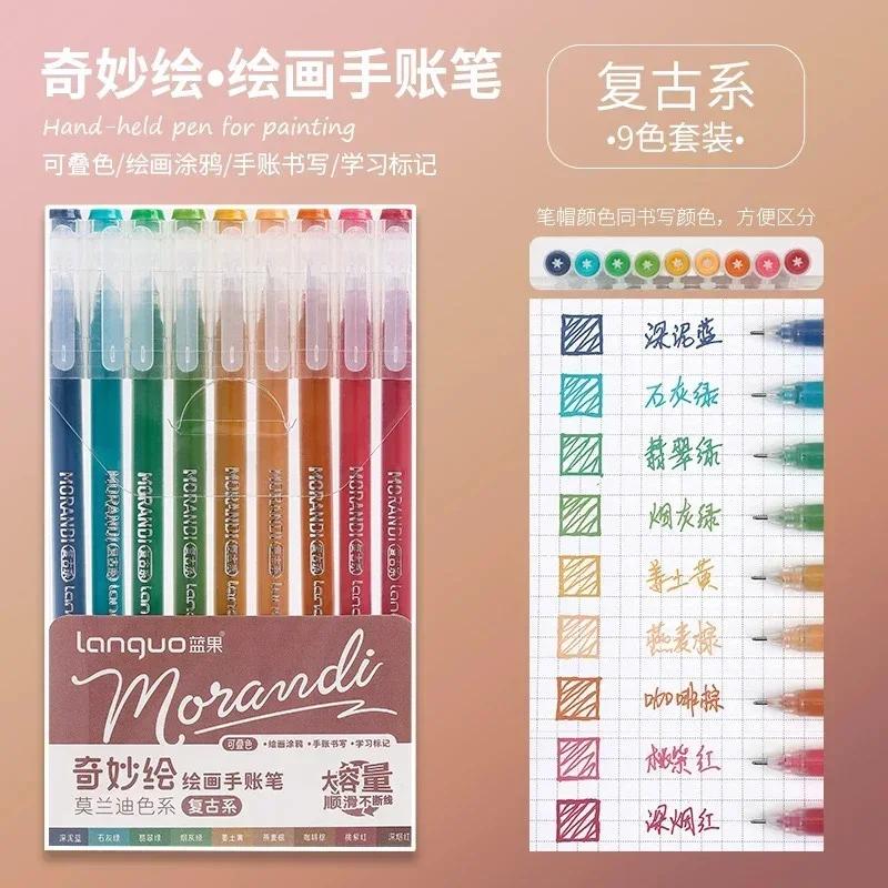 

198/6 PCS Drawing Highlighter Morandi Gel Pen Student Diary Scrapbook Painting DIY Gel Pen Office School Supplies Stationery