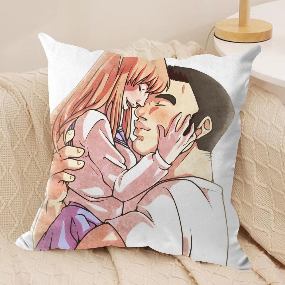 Anime My Love Story Cushion Cover Soft Plush Fabric DoubleSided Printed Sofa Cushion Cover for All Seasons Home Decor Gift