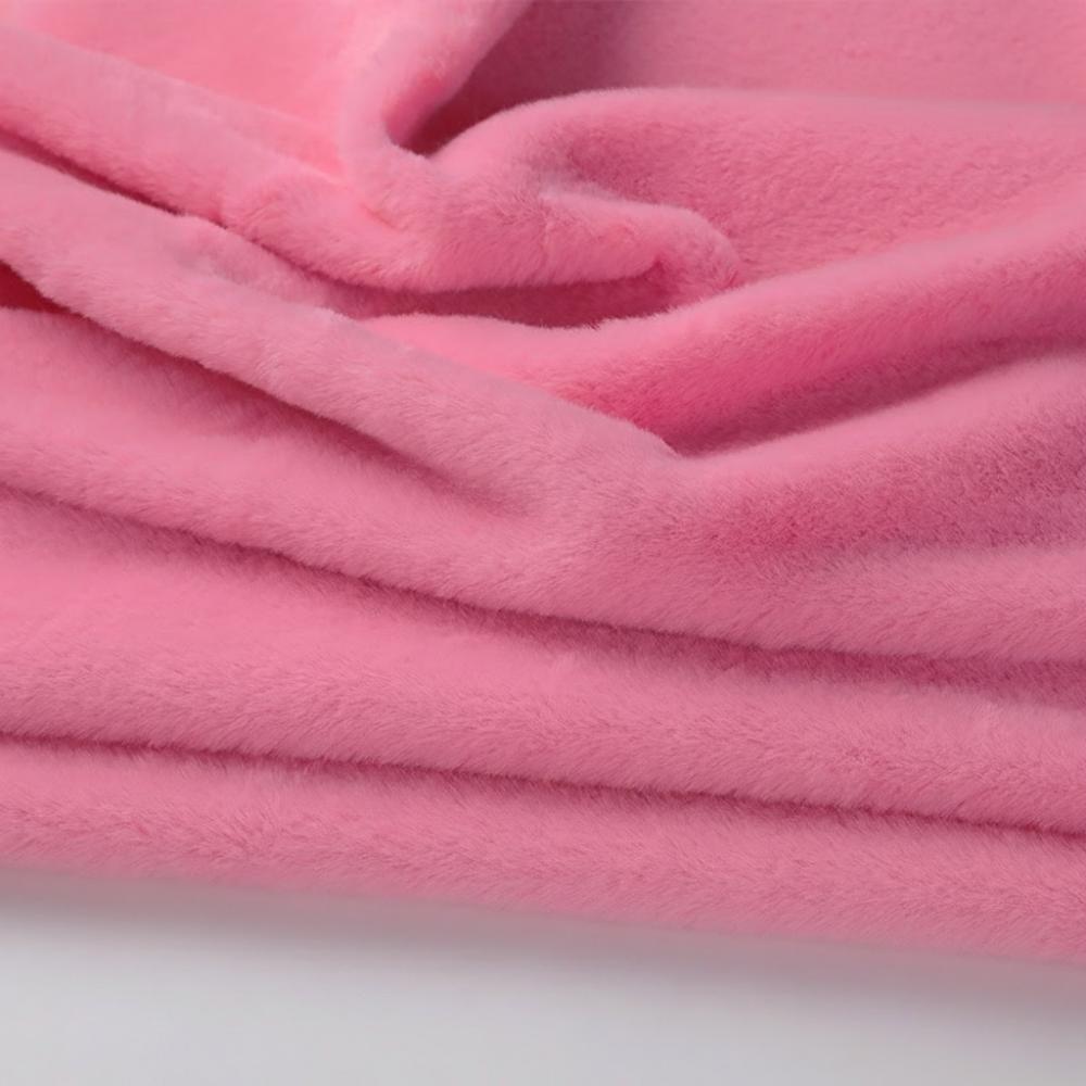 

Thickened Rabbit Fur Fabric Encrypted Short Hair Faux Fur Fabric Doll Cotton Doll Material Rose Pink 50x50cm