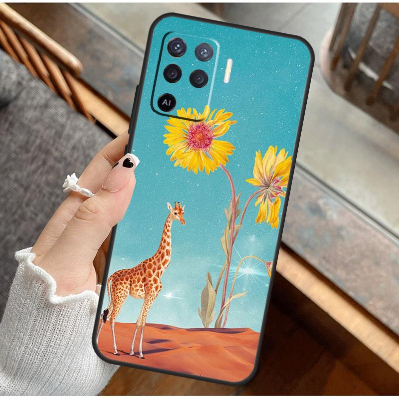 Giraffe Art Phone Case For Oppo A38 A58 A74 A15 A80 A60 A40 A94 A54 A98 A78 A18 A16 A76 A96 A17 A77 A57S