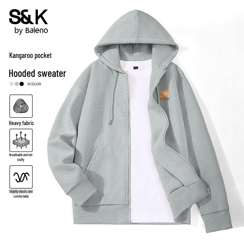 Baleno Men's S&K Series Floral Print Hooded Cardigan Jacket