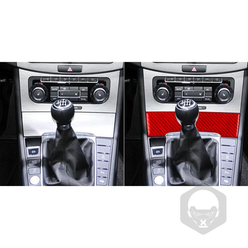 For Volkswagen Passat B6 2006-2011 Carbon Fiber Gear Shift Storage Box Panel Decorative Cover Car Interior Accessories Sticker