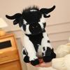 Simulated Sitting Cow Plush Toy, Black and White Cow Doll, Wild Forest Animal Children's Doll