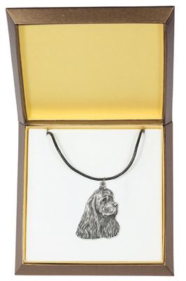 American Cocker Spaniel, Merry Cocker - Dog Necklace In Gift Box, Silver-plated Locket for Dog Fan, Striking Pendant by Brand