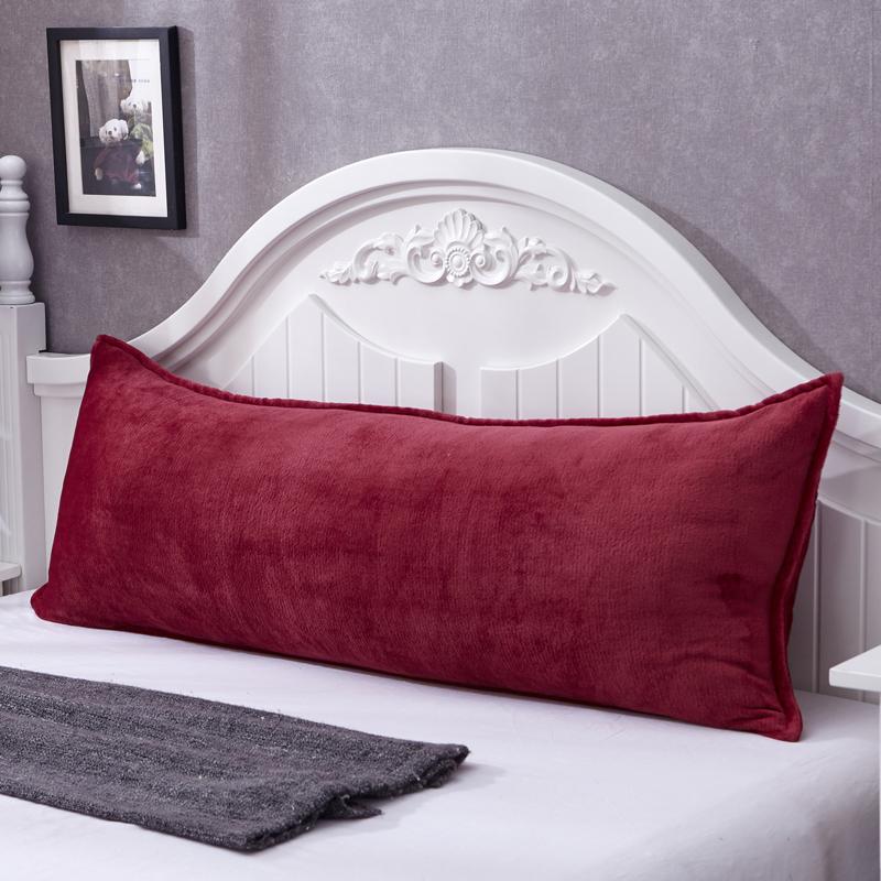 Solid Color Flannel Long Pillow Case Soft Comfortable Adults Double Lover Sleeping Pillow Cover Bedding Body Pillowcase