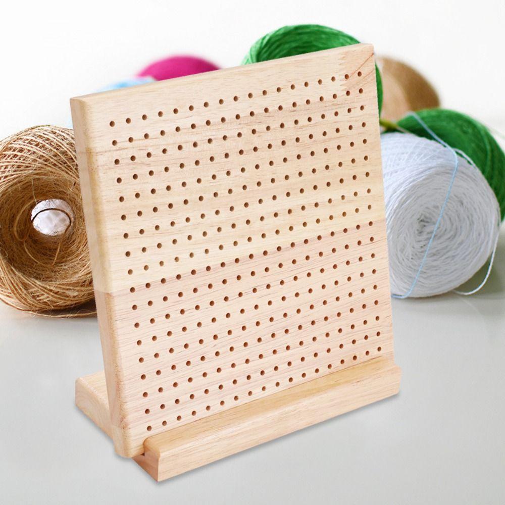 DIY Crochet Blocking Boards Square Wooden Knitting Blocking Mat 10/15/20cm with Base and Rod Pins Pottery Clay Base Plug Board