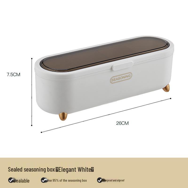 Luxury Kitchen Condiment Set: 4-Grid Storage Jars for Salt, Sugar, and Seasonings