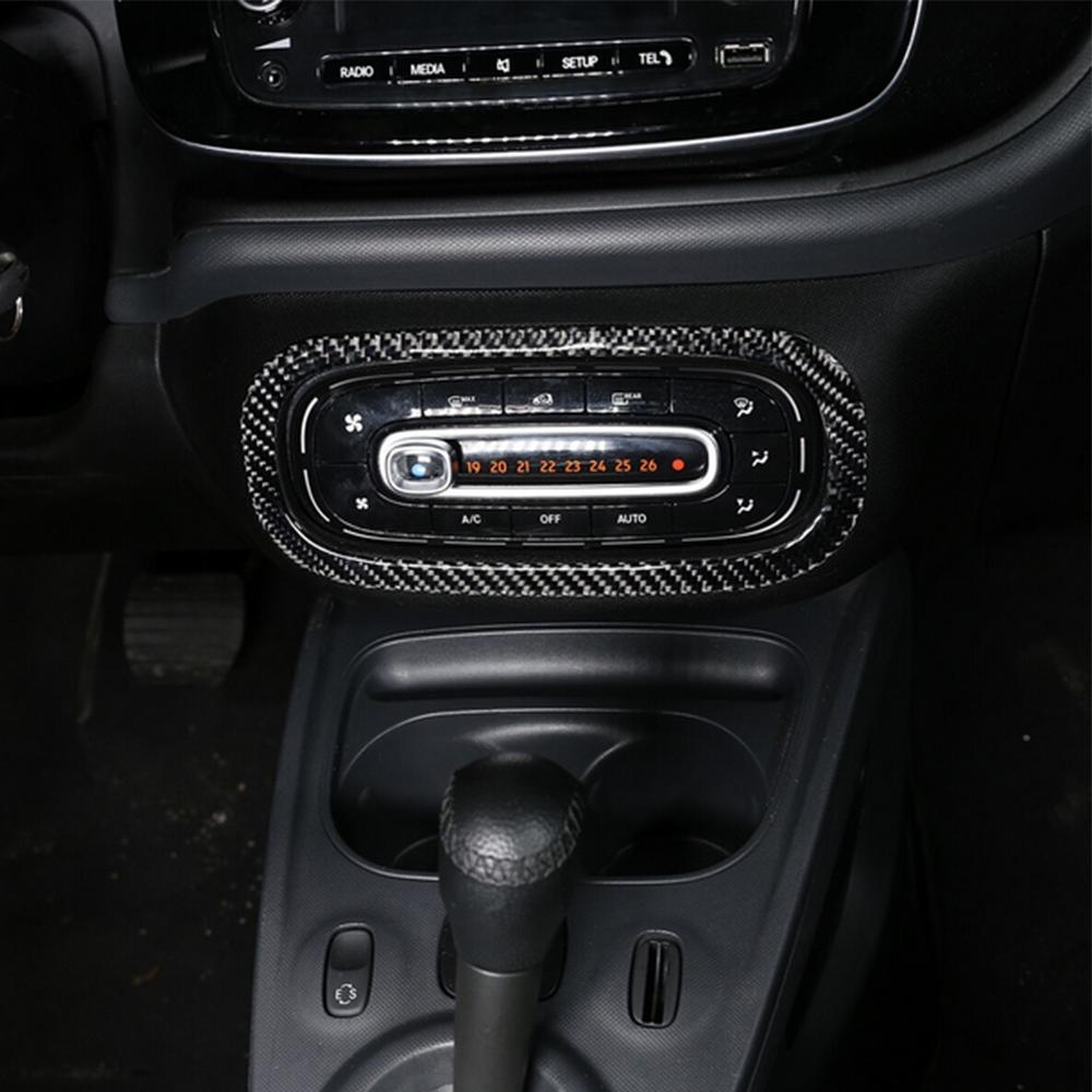 Carbon Fiber Center Console A/C Switch Trim Bezel For Smart Fortwo 453 2016-2021