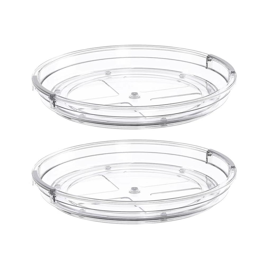 1/2Pack Rotating storage turntable, circular rotating plastic seasoning rack storage rack, can improve space utilization