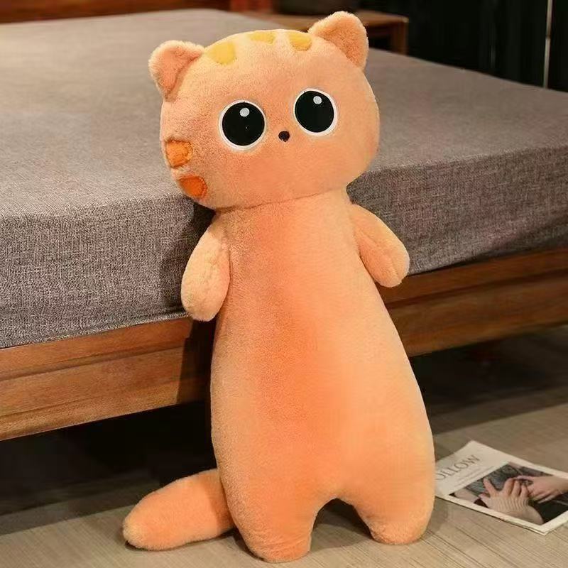

Cute Large Eye Cat Plush Toy Bed Soft Stuffed Animal Gift For All Ages 40cm коричневий