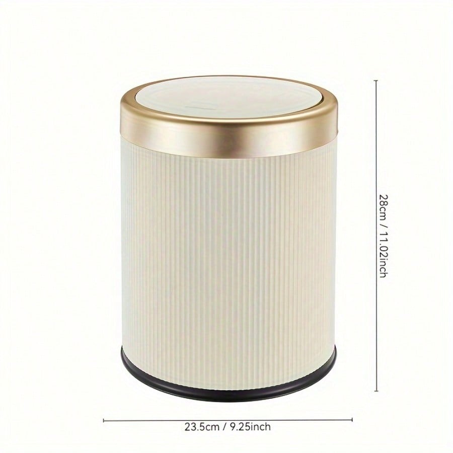 Fashionable Circular Wastebasket Durable Plastic Recycle Bin Large Capacity Double Double-layer Kitchen Garbage Cube Trash Can