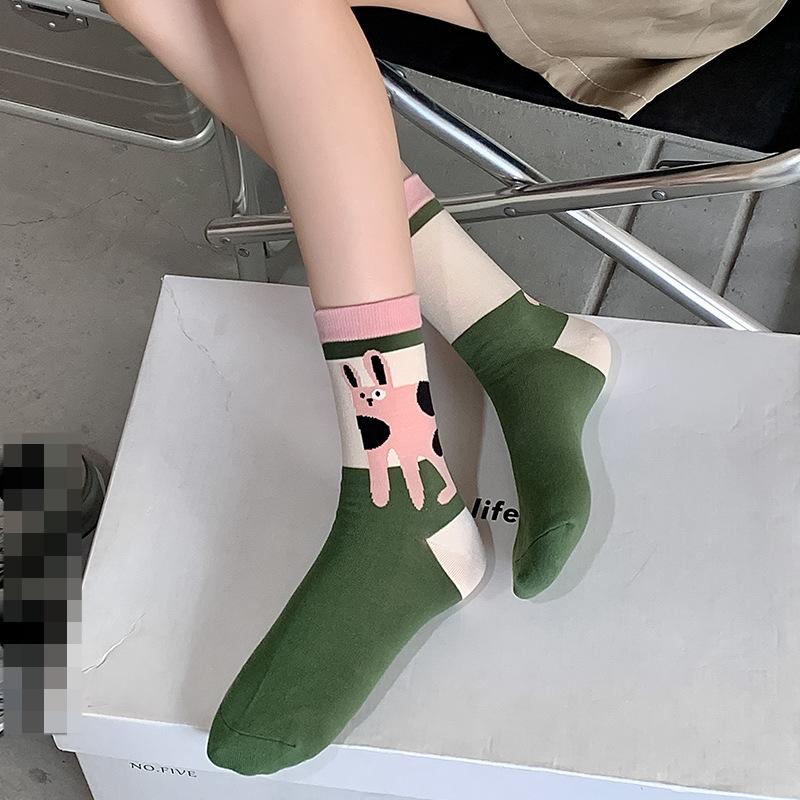 Lustige Socken Mode Harajuku Vintage Baumwolle Frauen Socken Casual Mode Cartoon Druck Japanischen Kawaii Mädchen Süße Socken