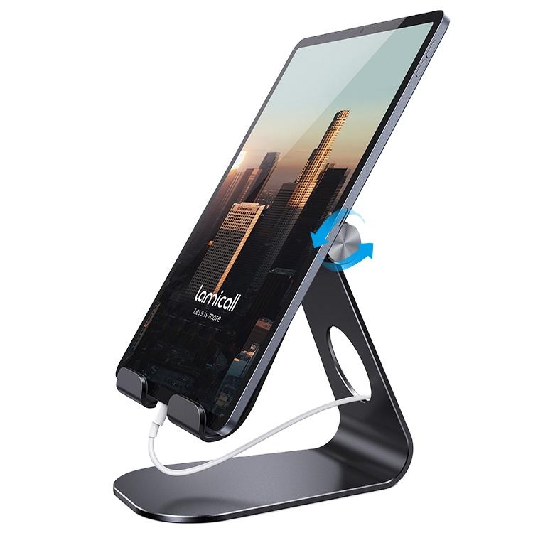 Lamicall S1X Universelle Tablet-Halterung Schreibtisch Verstellbar Mehrwinkel Handy-Ständer Stabile Aluminiumlegierung Pad-Halterung 4,7-13 Zoll