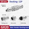 10Set GX20 Docking 2/3/4/5/6/7/8/9/10 Pin Male Female Butting Wire Cable Circular Aviation Socket Plug Panel Connector