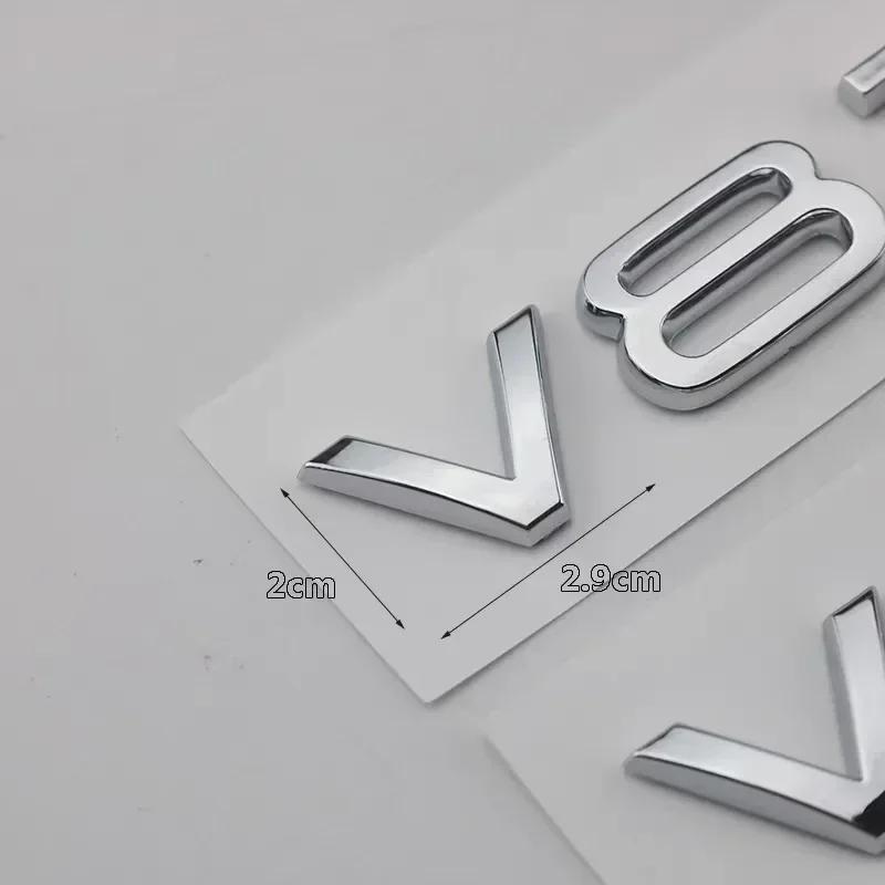 2PCS V6T V8T Emblem ABS 3D badge leaf label V10 V12 side label for A4L A5 A6L A7 Q3 Q6 Q7 car label displacement sticker