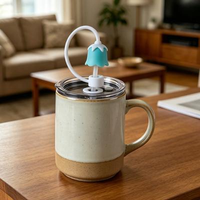 2Pcs Straw Caps Integrated Sealing Straw Lid Reusable Silicone Straw Covers Dustproof Leakproof Straw Accessories for Cups
