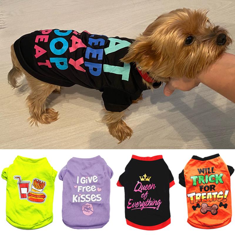 Cheap Cotton Puppy Dog T Shirt for Small Dogs Hot Sale Print Pet Clothes Yorkshire Pomeranian Pug Cat Shirts Roupa Para Cachorro